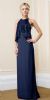 Main image of Sequin Overlay Top Long Formal Evening Sheath Dress